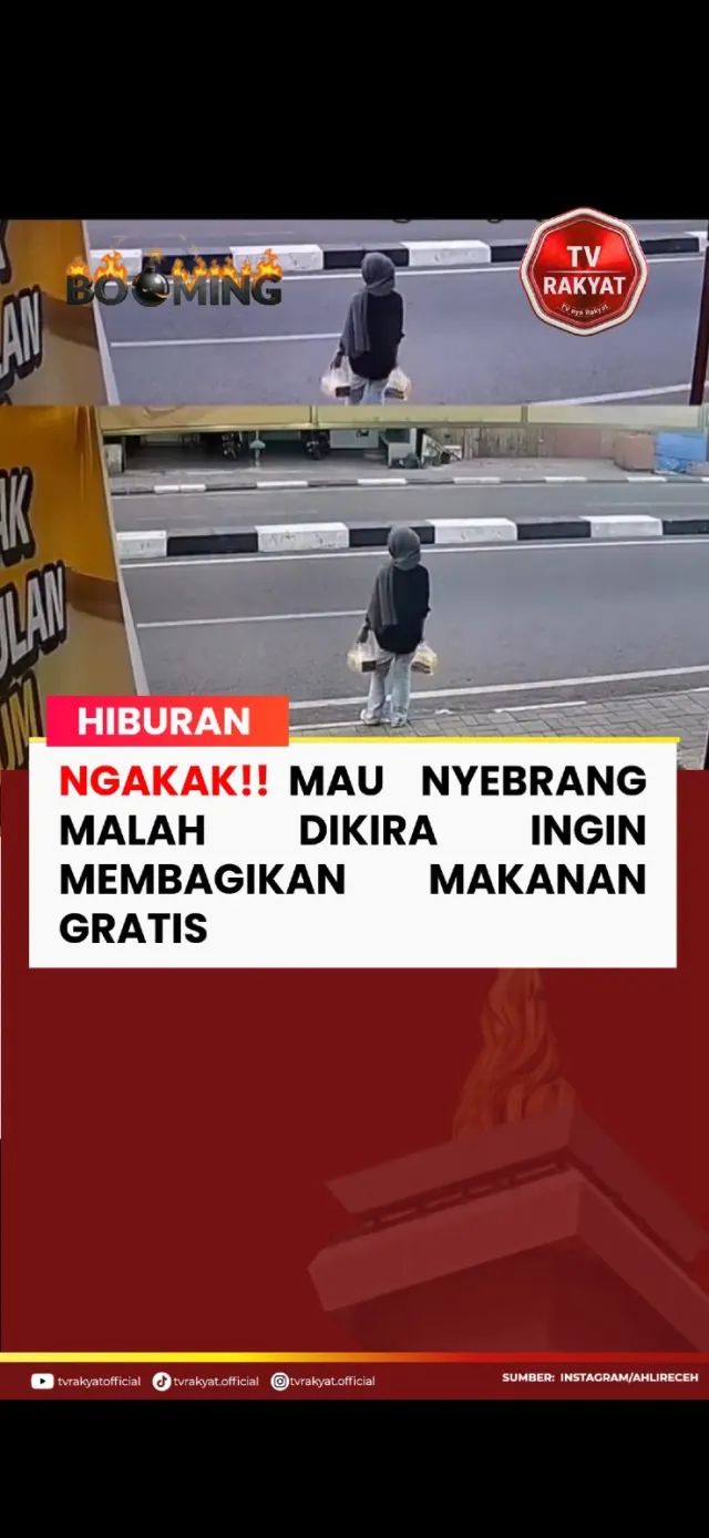 ​Niat Mau Nyebrang, Eh Makanan di Plastik Malah Diambil Pemotor! Dikira Bagi-Bagi Makanan Gratis — News