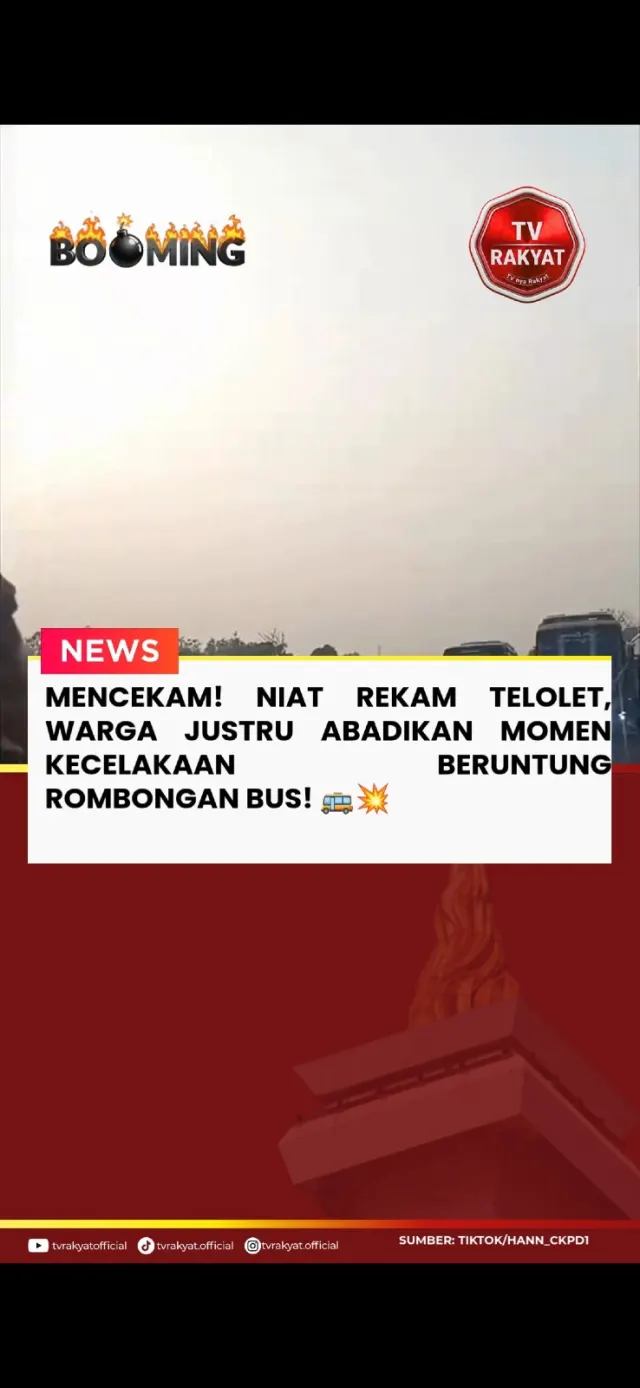 Mencekam! Niat Rekam Telolet, Warga Justru Abadikan Momen Kecelakaan Beruntun Rombongan Bus! — News