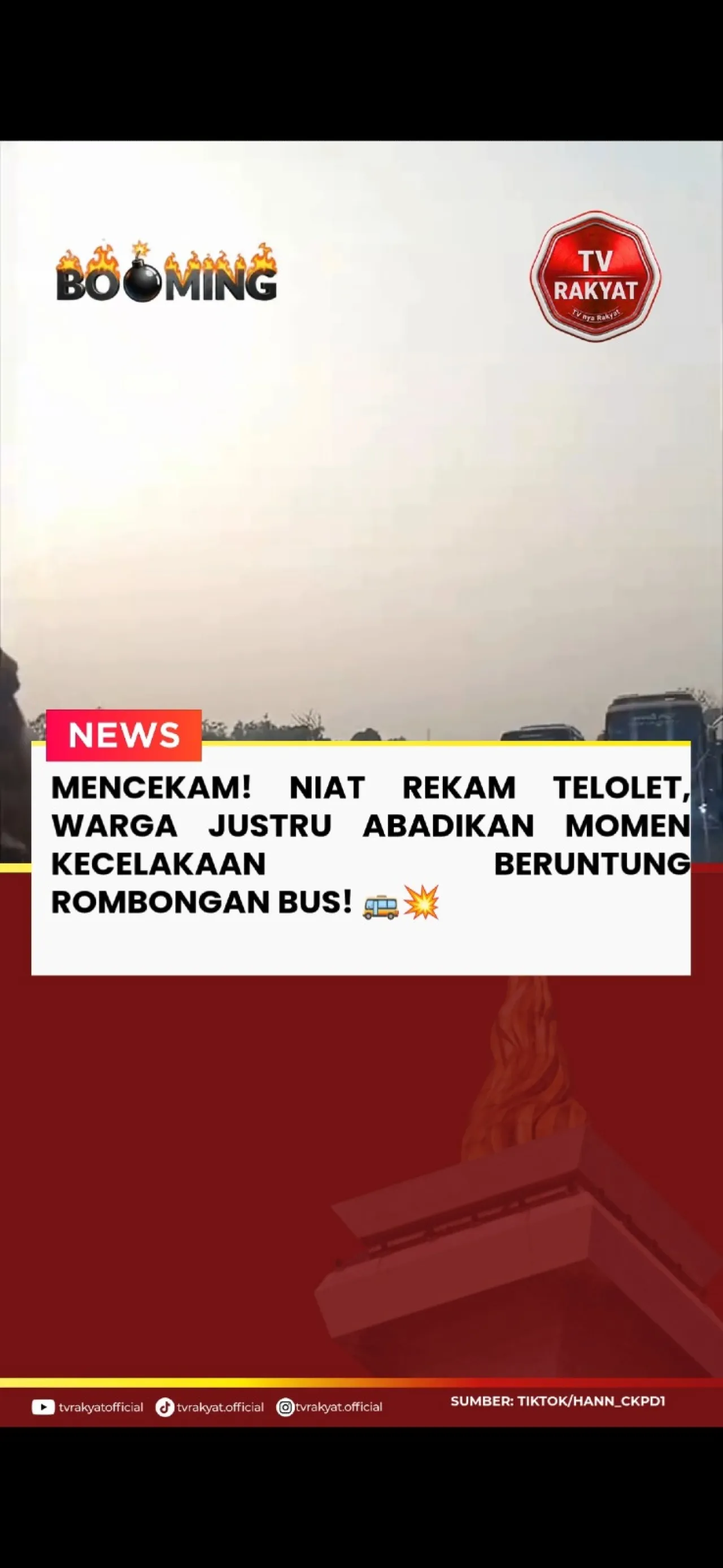 Mencekam! Niat Rekam Telolet, Warga Justru Abadikan Momen Kecelakaan Beruntun Rombongan Bus! — News
